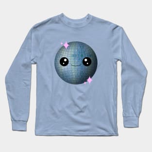 Kawaii Disco Ball in Blue Long Sleeve T-Shirt